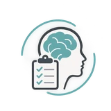 Logo de MyPsicoTest: cabeza con cerebro y lista de comprobación